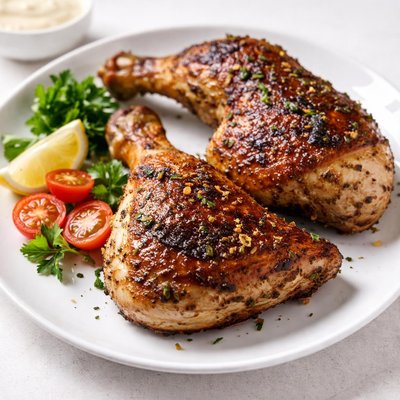 Chicken leg with skin grilled