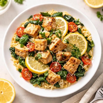 Chicken lemon orzo