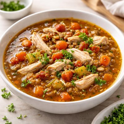 Chicken lentil soup