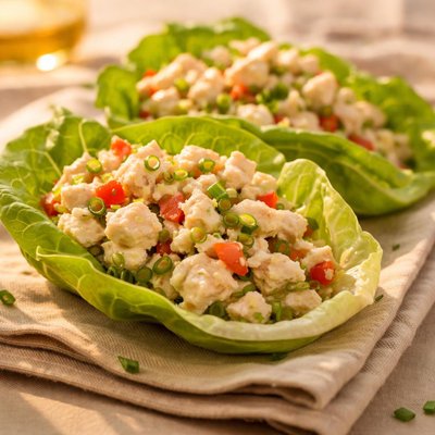 Chicken lettuce wrap with mayo