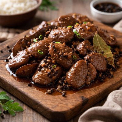 Chicken liver adobo style