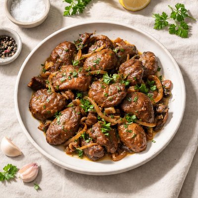 Chicken liver cooked