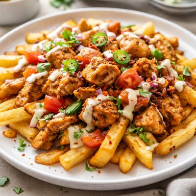 Chicken loaded fries