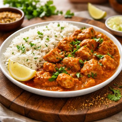 Chicken masala with rice