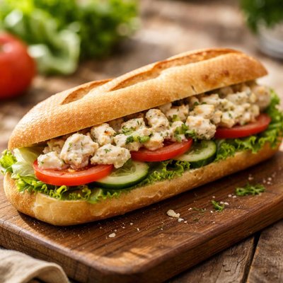 Chicken mayo baguette