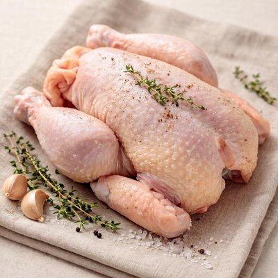 Chicken meat on carcass