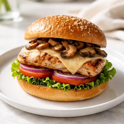 Chicken mushroom burger