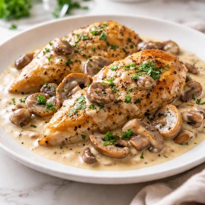 Chicken mushroom in cream