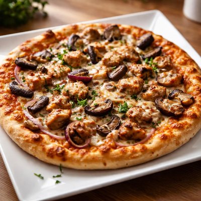 Chicken mushroom pizza