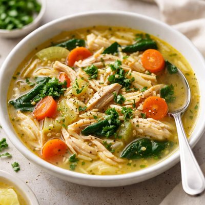 Chicken orzo soup
