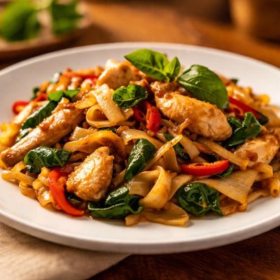 Chicken pad kee mao