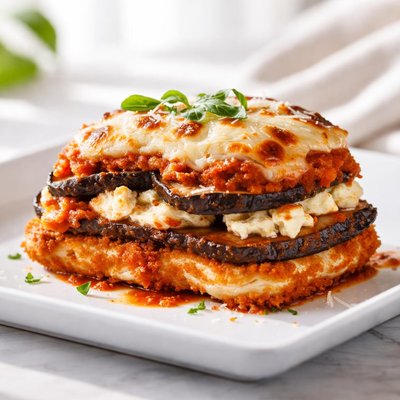 Chicken parm with egglant and ricotta