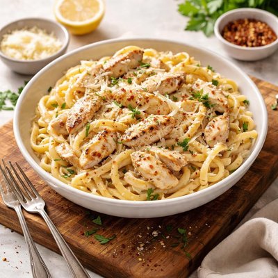 Chicken pasta with cream sauce