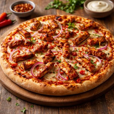 Chicken peri peri pizza
