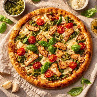 Chicken pesto italian pizza