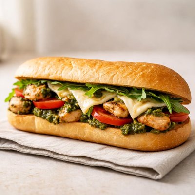 Chicken pesto sub sandwich