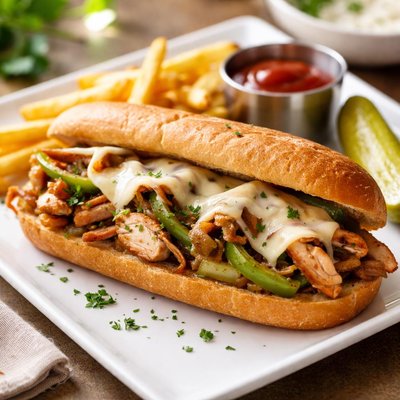 Chicken philly cheese sandwich
