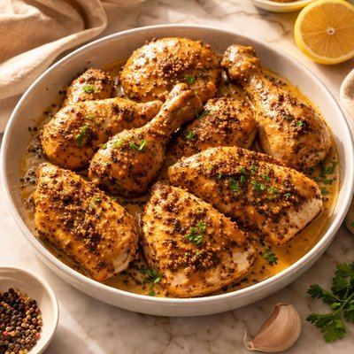 Chicken pieces with mustard