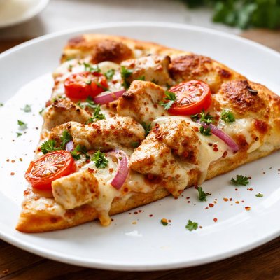 Chicken pizza slice