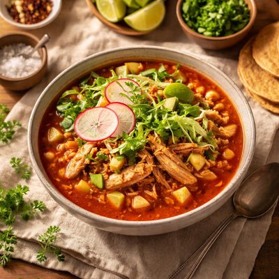 Chicken pozole rojo