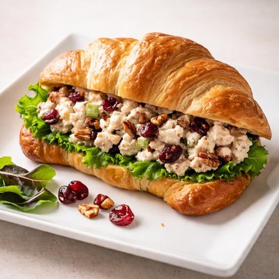 Chicken prcan cranberry croissant sandwich