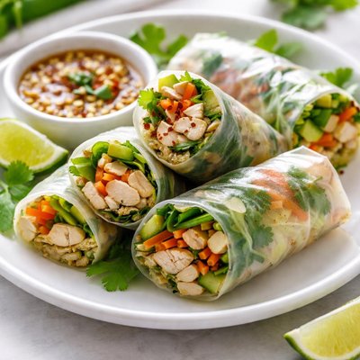 Chicken rice paper roll