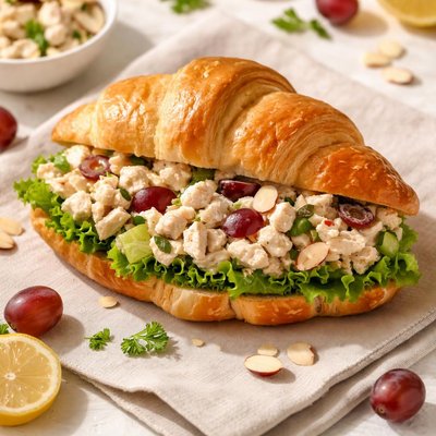 Chicken salad crossiant sandwich