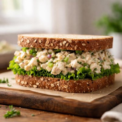 Chicken salad sandwich whole grain bread