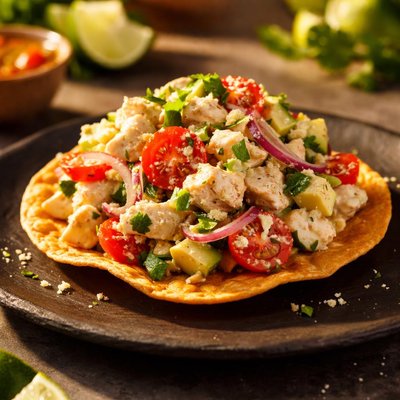 Chicken salad tostada