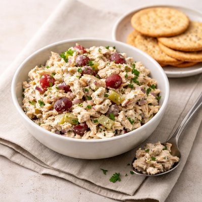 Chicken salad with crackers