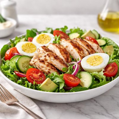 Chicken salad with hard boiled egg