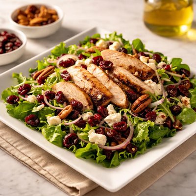 Chicken salad with pecans and dried cranberries