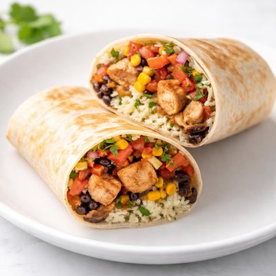 Chicken salsa burrito