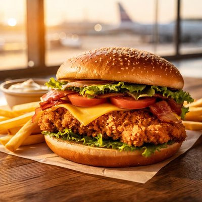 Chicken sandwich in the airport