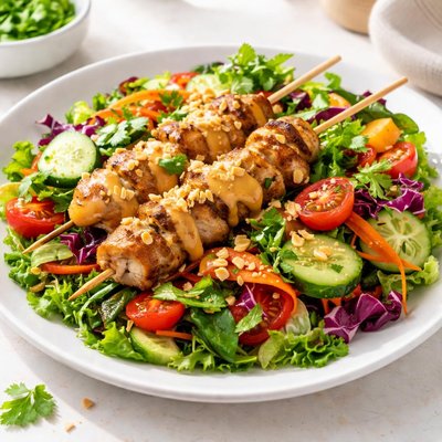 Chicken satay salad