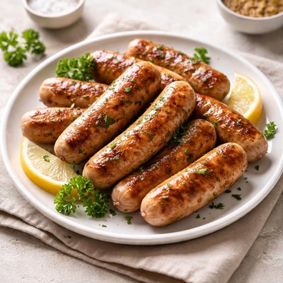 Chicken sausage pan fried