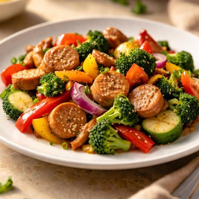 Chicken sausage stir fry