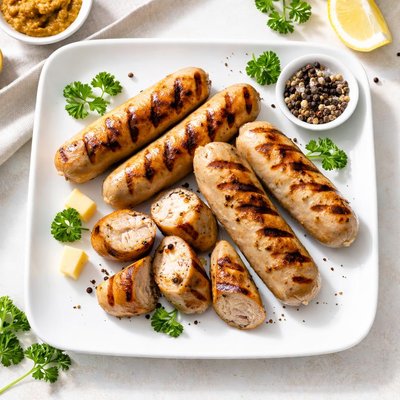 Chicken sausage with monterey jack cheese