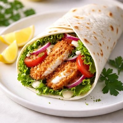 Chicken schnitzel wrap
