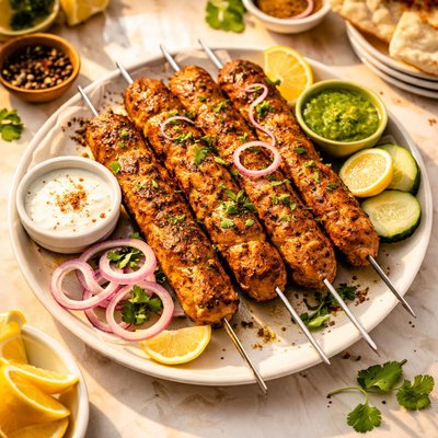 Chicken seekh kebabs