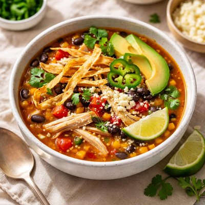 Chicken shredded tortilla soup