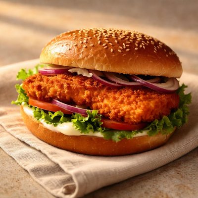 Chicken snitzchel sandwich