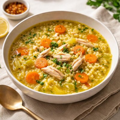 Chicken soup with couscous