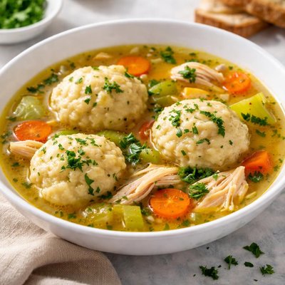 Chicken soup with dumplings