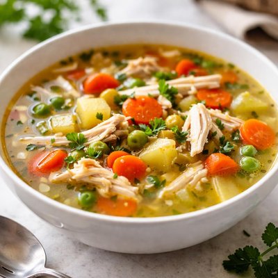 Chicken soup with vegetables
