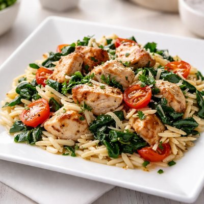Chicken spinach orzo
