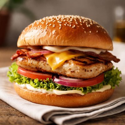 Chicken steak burger