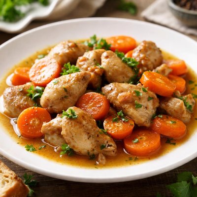 Chicken stew with carrots