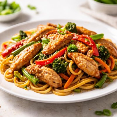Chicken stir fry with noodles