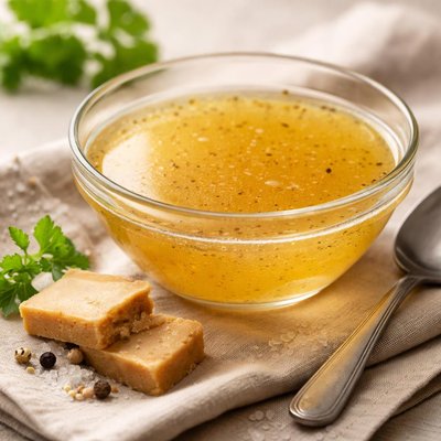Chicken stock cube dissolved in water